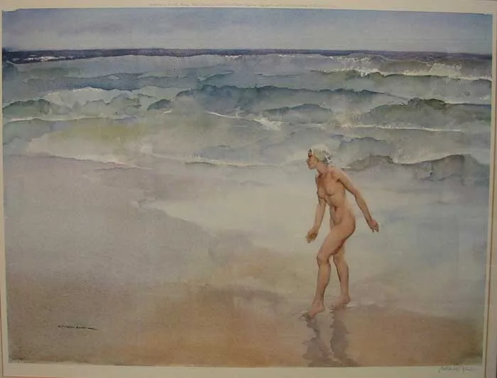 WAVES by William Russell Flint, 1969, colour print published by Frost & Reed, London, 1969, offered May 2008