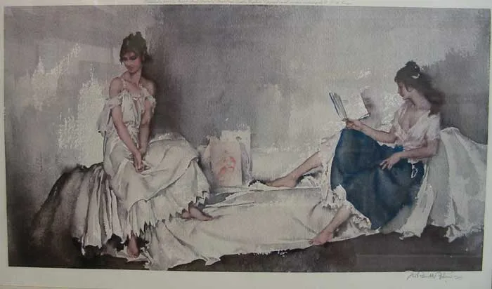 INTERLUDE by William Russell Flint, 1967, colour print published by Frost & Reed, London, 1967, offered May 2008