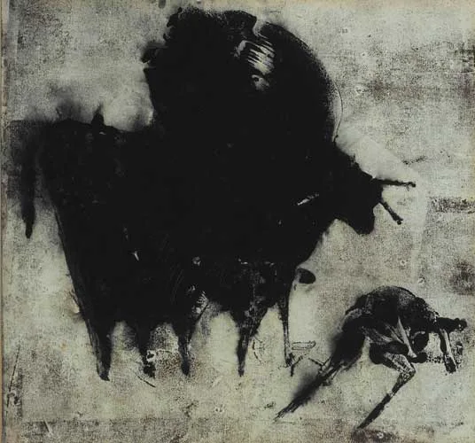 MAN AND BULL by Edward Delaney, circa 1970, ink on paper, sold Dec 2007