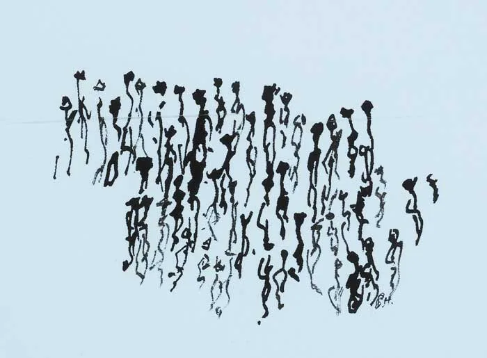 Patrick Hall, GROUP, 1999, pen and ink on paper
