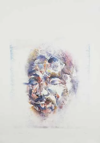 HEAD OF NELSON MANDELA by Louis le Brocquy, 1983, lithograph (no. 46 from an edition of 100), sold Dec 2007