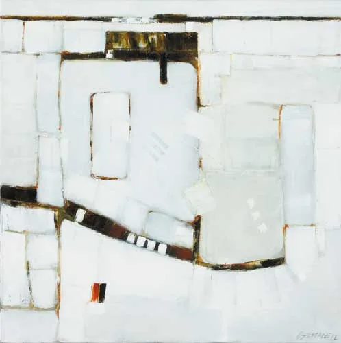 WINTER WHITE by Michael Gemmell, oil on canvas, sold Dec 2007