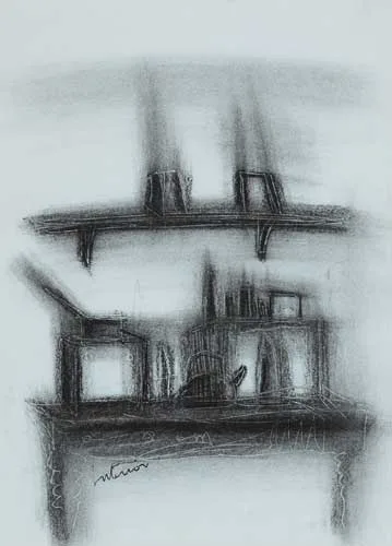 INTERIOR by Tony O'Malley, crayon, offered Dec 2007