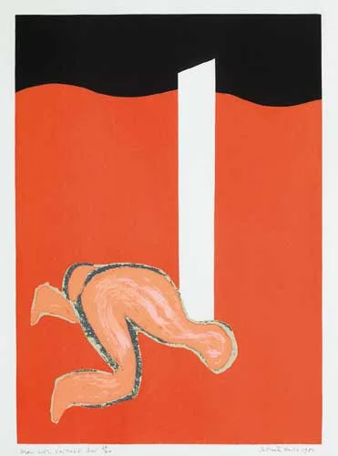 Patrick Hall, MAN WITH VERTICAL BAR, 1980, lithograph (no. 27 from an edition of 40)