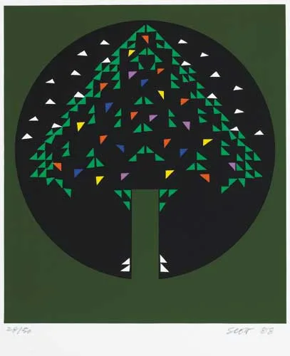 CHRISTMAS CARD by Patrick Scott, 1988, screenprint (no. 28 from an edition of 50), sold Dec 2007