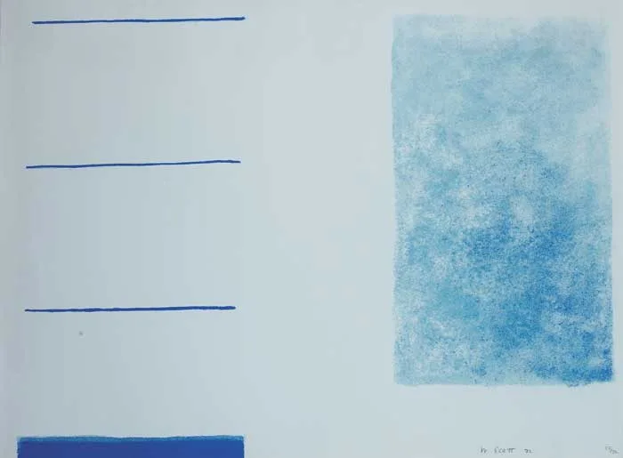WHITE PREDOMINATES by William Scott, 1972, screenprint (no. 55 from an edition on 72), offered Dec 2007
