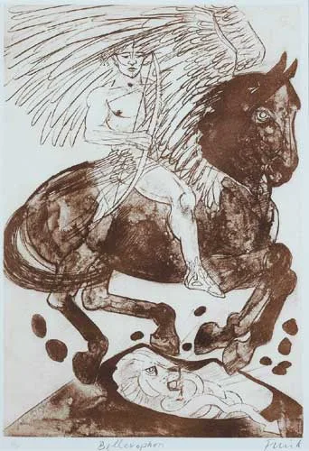 BELLEROPHON by Elisabeth Frink, etching with aquatint (no. 36 from an edtion of 70), sold Dec 2007