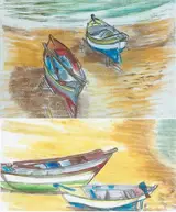 Barbara Warren, BOATS AT GRAN CANARIA (A PAIR)