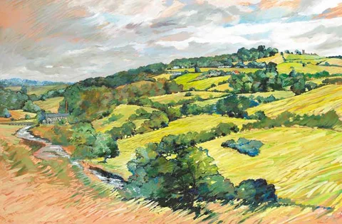 Liam ó Broin, SLANE HILL AND RIVER BOYNE, 2007, oil on board