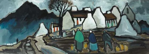 Markey Robinson, THE POTATO GATHERERS, oil on board