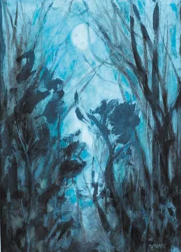 Pauline Merry, NIGHTSHAPES IN WINTER, mixed media