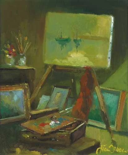 Liam Treacy, STUDIO CORNER, 1985, oil on board