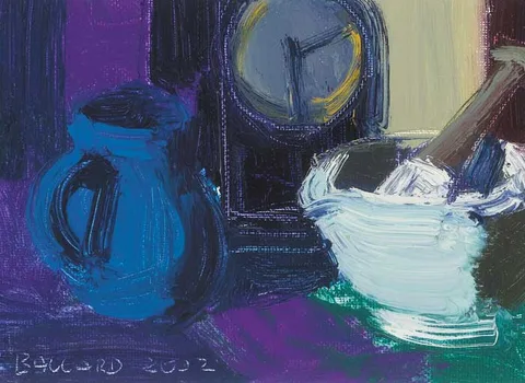 BLUE JUG by Brian Ballard, 2002, oil on canvas board, sold Dec 2007