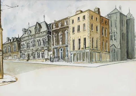 Liam C. Martin, MOLESWORTH STREET NO MORE, watercolour with pen and ink