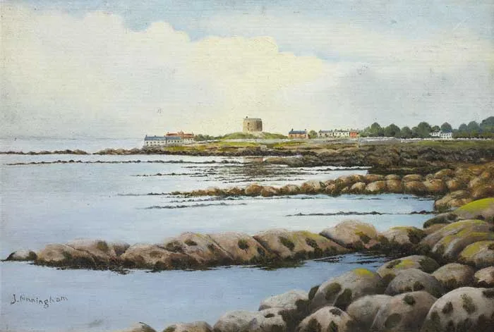 J. Cunningham, SANDYCOVE, DUBLIN BAY, oil on canvas board