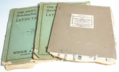 THREE SKETCHBOOKS by Sylvia Margaret Phillips, circa 1936, pencil, pen and ink, watercolour and crayon (various), sold Dec 2007
