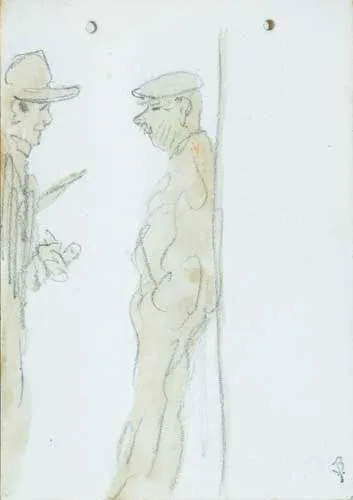TWO MEN CONVERSING by Jack Butler Yeats, pencil with wash, offered Dec 2007