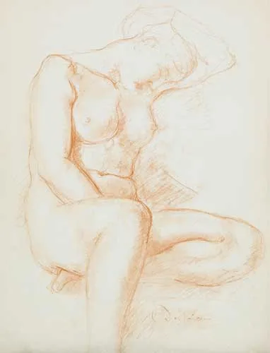 Charles Despiau, STUDIES OF FEMALE NUDE (SET OF THREE), red chalk on paper