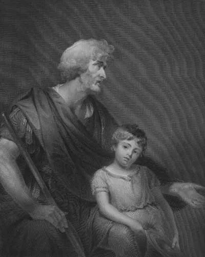 BELISARIUS by Martin Archer Shee, 1844, steel engraving published 1844 by the Royal Irish Art Union, offered Dec 2007