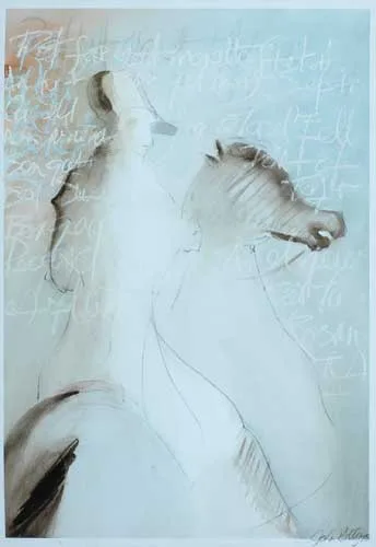 John Kelly, NAPOLEON ON HORSEBACK, 1978, watercolour, crayon and pencil on paper