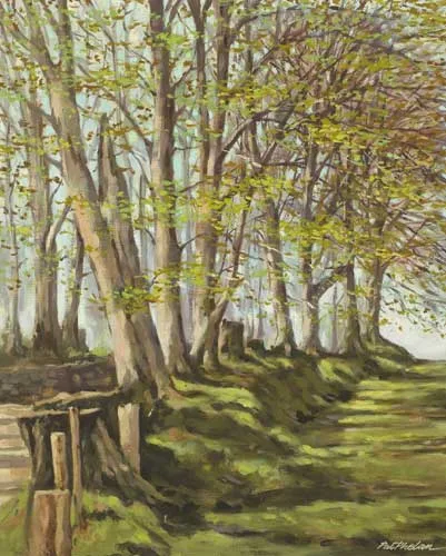 Patrick Phelan, BEECHES ON THE ROAD TO BLESSINGTON, COUNTY WICKLOW, oil on canvas