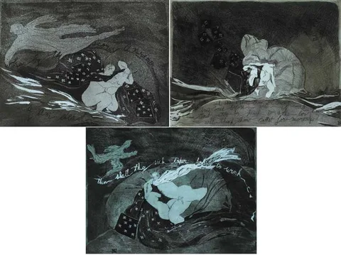 THE APPARITIONS (SET OF THREE) by Finola Graham, 1980, etchings, sold Dec 2007