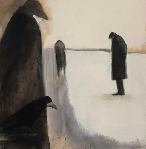 Lisa Sweeney, MISUNDERSTANDING, 2005, mixed media on canvas laid on board