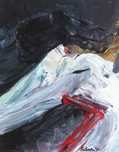 ROUGE ET NOIR by Selma McCormack, 2001, acrylic on paper, sold Dec 2007