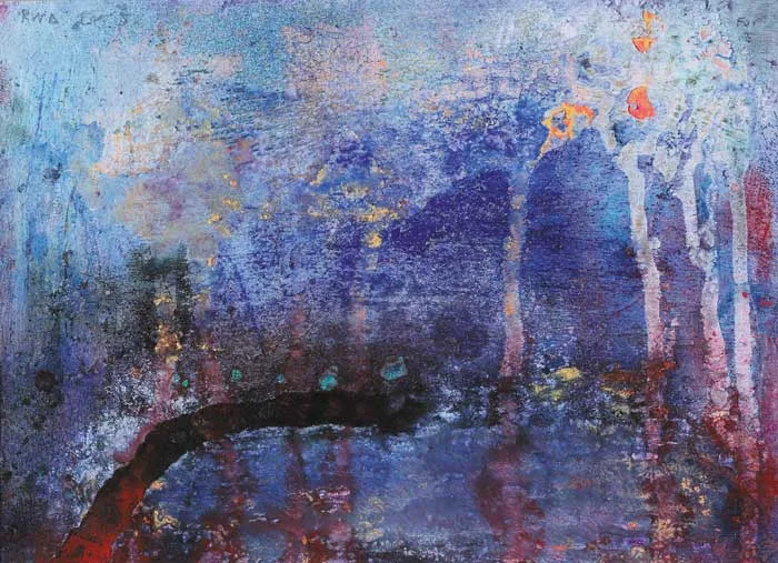 SKY TREE HILL, DOAGH by Ross Wilson, 1991, oil and wax on panel, offered Dec 2007