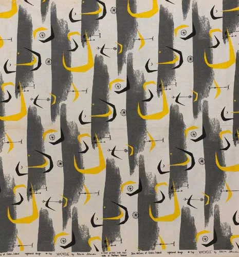 Nevill Johnson, MYCYCLE, hand-printed linen