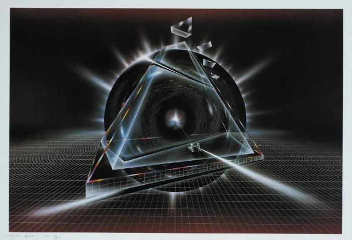 UNTITLED (LIGHT REFRACTING THROUGH A PRISM) by Michael Ashur, 1987, computer-generated print (no. 99 from an edition of 250), offered Dec 2007