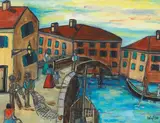 Orla Egan, FISHERMEN AT THE ISLAND OF GLUDECCA, VENICE