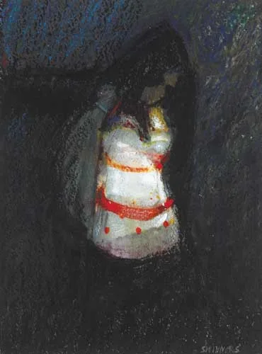 THE GYPSY by John Shinnors, oil and oil pastel on card, sold Apr 2008