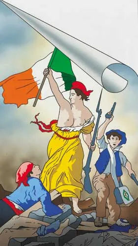 Robert Ballagh, THE STRUGGLE CONTINUES: 1789 FRANCE, 1989 IRELAND, acrylic and oil on canvas