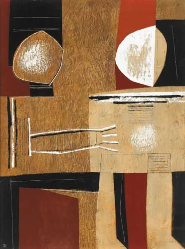 DUET by Colin Middleton, 1961, oil on board, sold Apr 2008