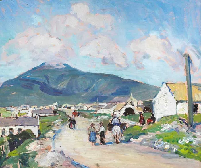 Eva Henrietta Hamilton, ACHILL STREET SCENE, oil on panel