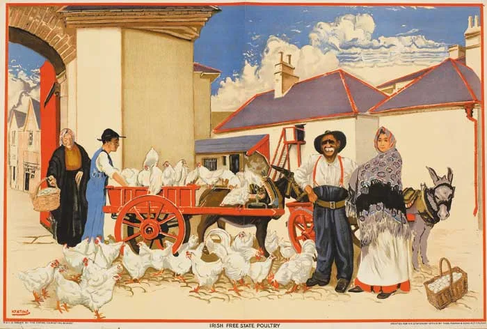 Seán Keating, IRISH FREE STATE POULTRY, offset lithographis poster printed in colour