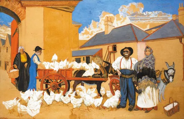 IRISH FREE STATE CHICKEN by Seán Keating, 1928, gouache, pencil and coloured chalk, sold Apr 2008