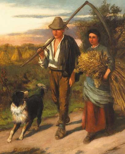 A GOLDEN HARVEST by Gregor Grey, 1903, oil on canvas, sold Apr 2008