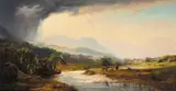 John Faulkner, LANDSCAPE WITH A VIEW TOWARDS A TOWN AND GRAZING CATTLE IN FOREGROUND