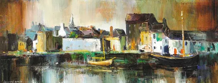 Kenneth Webb, THE LONG WALK, GALWAY CITY, oil on canvas