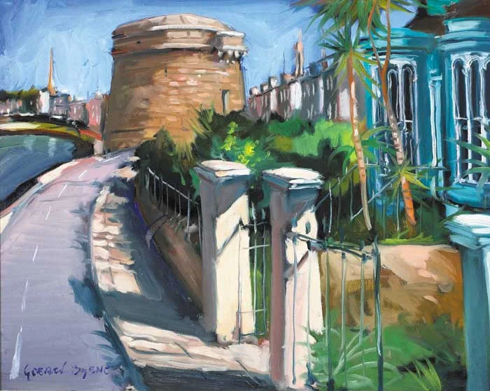 MARTELLO TOWER, SEAPOINT by Gerard Byrne, oil on canvas, sold Apr 2008