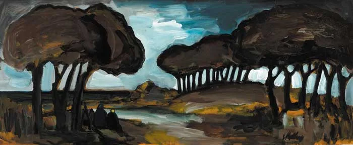 SITTING BY A RIVER by Markey Robinson, oil on board, sold Apr 2008