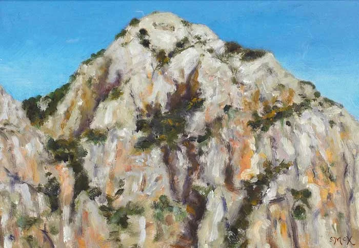 MOUNTAIN VIEW by Stephen McKenna, 1985, oil on board, offered Feb 2008
