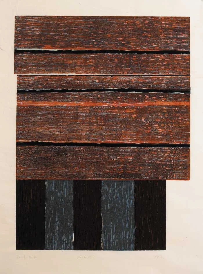 STANDING II by Sean Scully, 1986, woodblock print (no. 7 from an edition of 10 artist's proof), offered Feb 2008