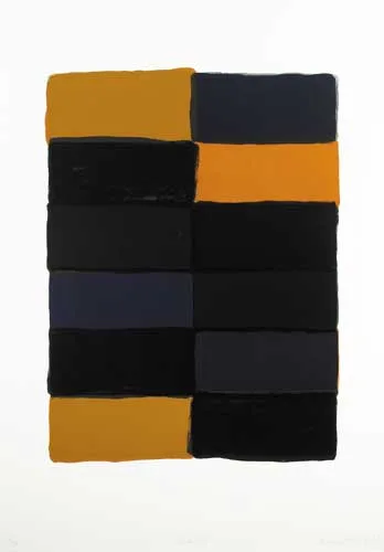 BLUE FOLD by Sean Scully, 2007, lithograph (no. 12 from an edition of 50), sold Feb 2008