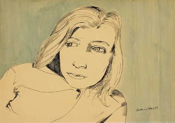 Patrick Swift, GIRL, circa 1950s, pen and ink with wash