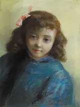 Sir Robert Staples, 12th Baronet, PORTRAIT OF A YOUNG GIRL IN BLUE