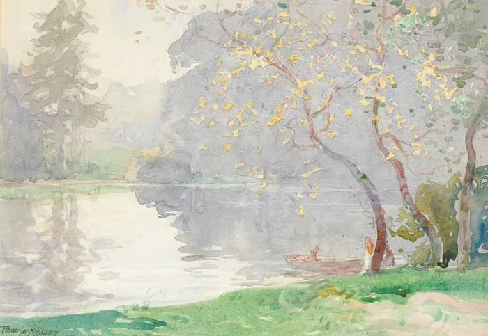 RIVER LAGAN by Frank McKelvey, watercolour, sold Feb 2008