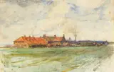 Walter Osborne, LANDSCAPE WITH RED-ROOFED BUILDINGS